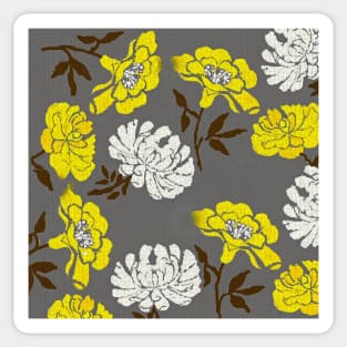 Poppy Yellow and White Flower Sticker